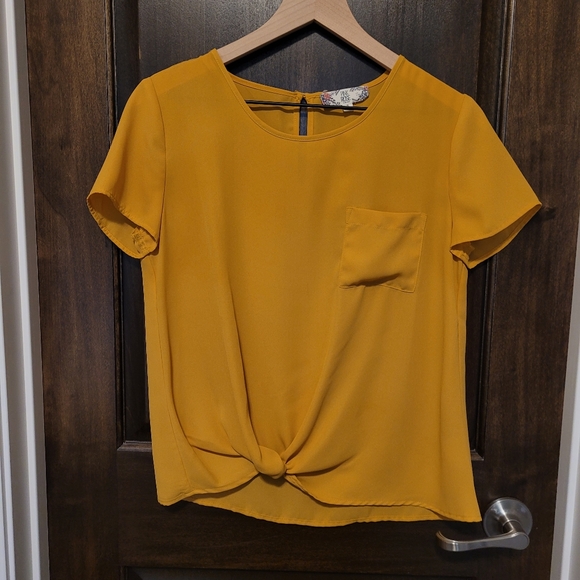 Pink Rose Tops - Pink Rose Small Mustard Twist tie top